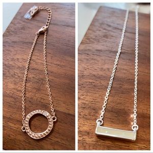 Silver Necklace & Rose Gold Bracelet